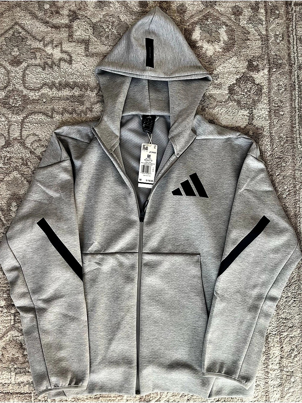 adidas Medium Z.N.E. FZ Track Top Gray Jacket Medium